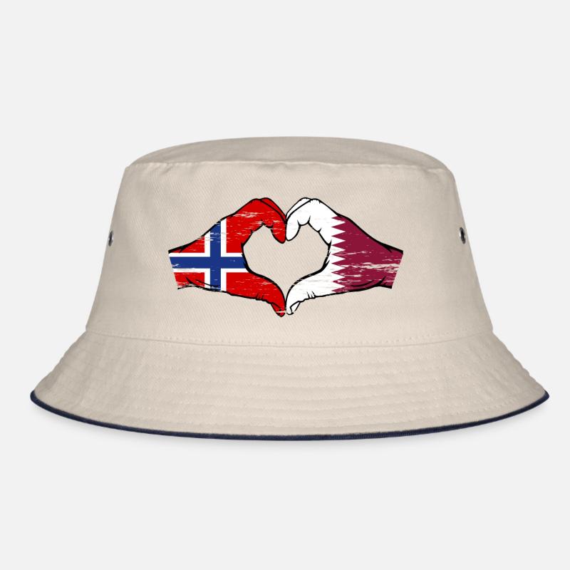 Norvège Qatar drapeau mains forme de coeur utilisé Bob