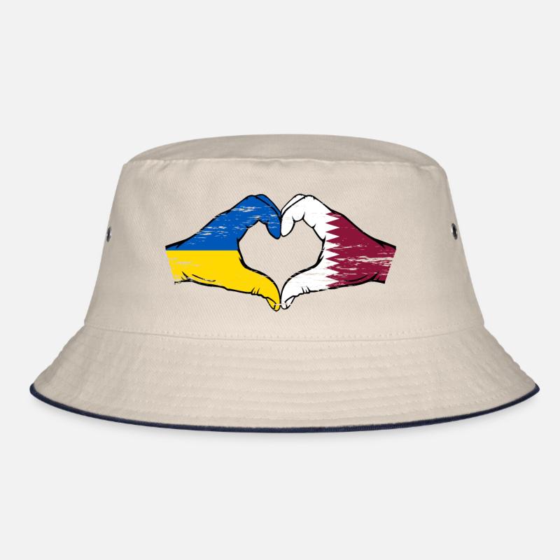 Drapeau de l’Ukraine Qatar mains forme de coeur utilisé Bob