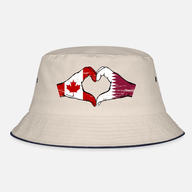 Drapeau du Canada Qatar mains forme de coeur utilisé Bob