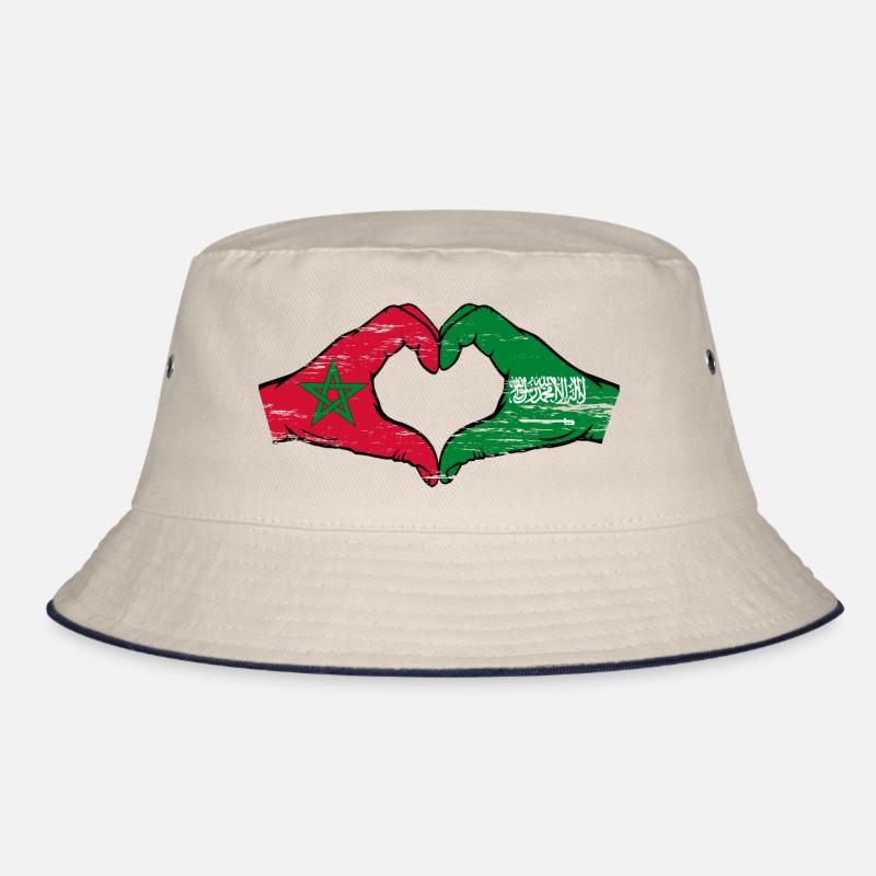 Maroc Arabie Saoudite Drapeau Mains Coeur Forme Utilisé Bob