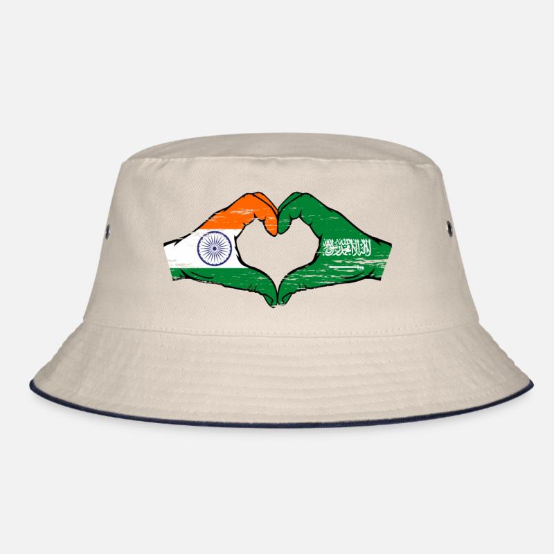 Inde Arabie Saoudite Drapeau Mains Coeur Forme Utilisé Bob