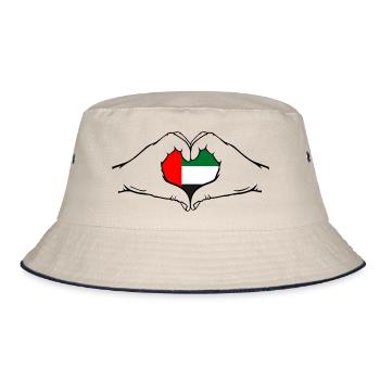 United Arab Emirates Flag Heart - Bucket Hat - ecru/navy - Front