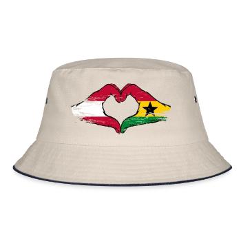 Autriche Ghana drapeau mains forme de coeur utilisé - Bob - blanc cassé/bleu marine - Devant