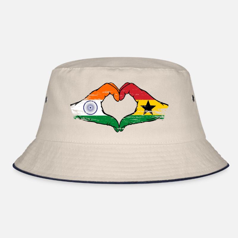 Inde Ghana drapeau mains forme de coeur utilisé Bob