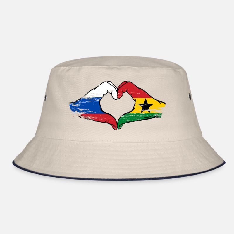 Russie Ghana drapeau mains forme de coeur utilisé Bob