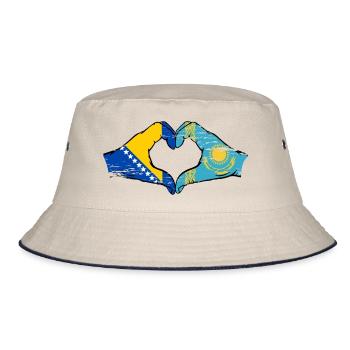 Bosnie Kazakhstan drapeau mains forme de coeur utilisé - Bob - blanc cassé/bleu marine - Devant