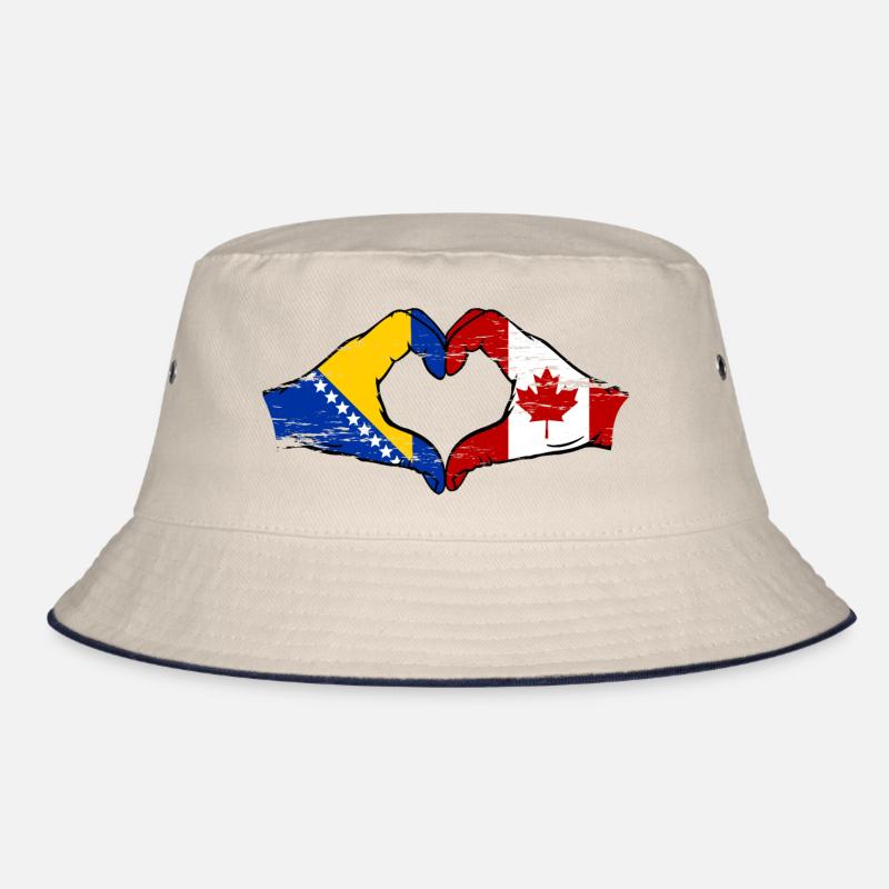 Bosnie Canada drapeau mains forme de coeur utilisé Bob