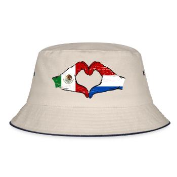 Mexique Hollande drapeau mains forme coeur utilisé - Bob - blanc cassé/bleu marine - Devant