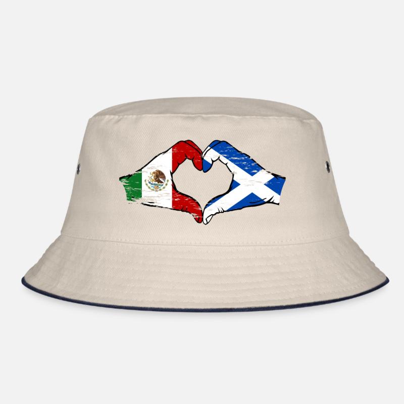 Mexique Ecosse Drapeau Mains Coeur Forme Utilisé Bob