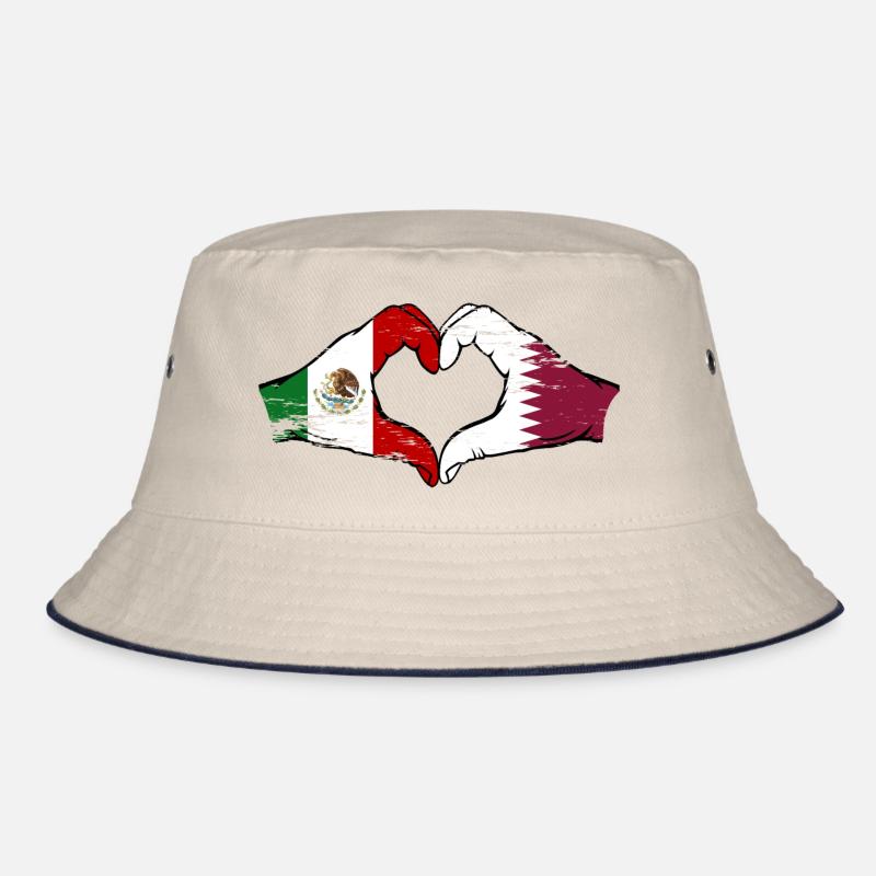 Mexique Qatar drapeau mains forme de coeur utilisé Bob