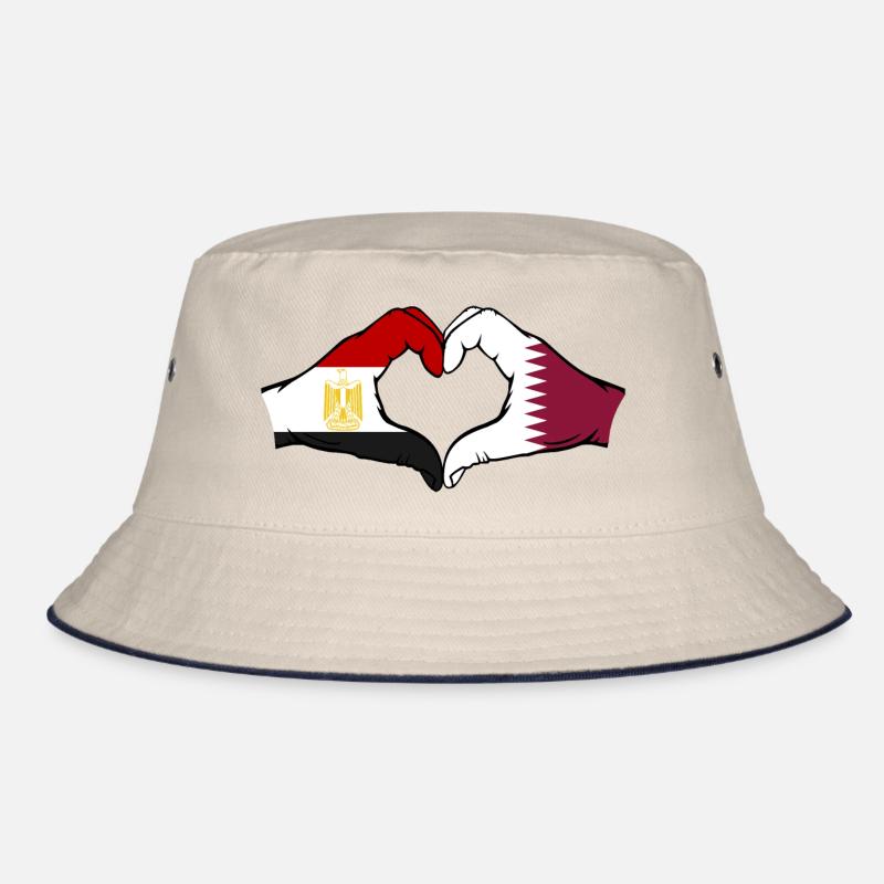 Égypte Qatar drapeau mains forme coeur Bob