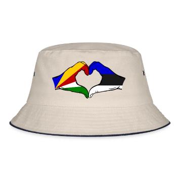Seychelles Estonie Drapeau Mains Coeur - Bob - blanc cassé/bleu marine - Devant