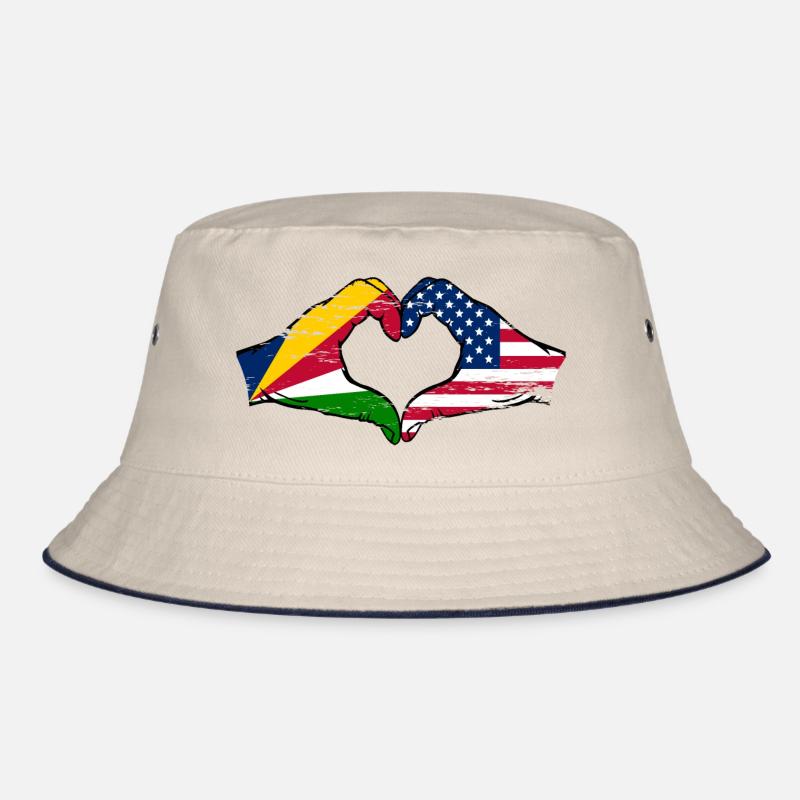 Seychelles USA drapeau mains forme de coeur utilisé Bob