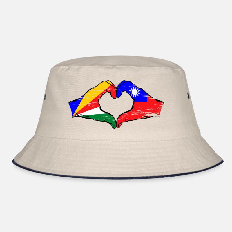 Seychelles Taïwan drapeau mains forme de coeur utilisé Bob