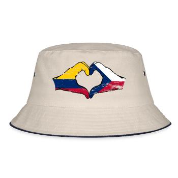Colombie République tchèque drapeau mains forme de coeur utilisé - Bob - blanc cassé/bleu marine - Devant