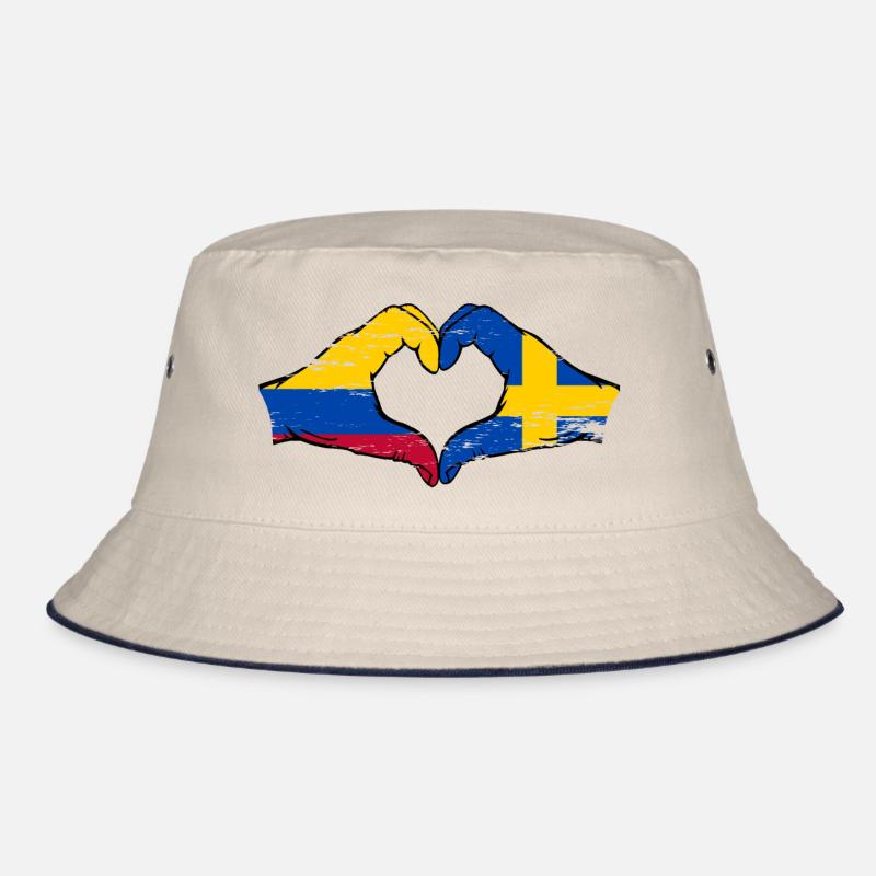 Colombie Suède drapeau mains forme de coeur utilisé Bob