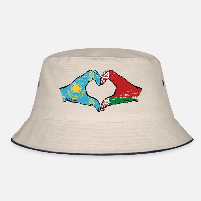 Kazakhstan Biélorussie drapeau mains forme de coeur utilisé Bob