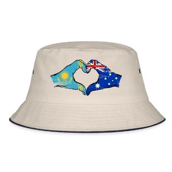 Kazakhstan Australie drapeau mains forme de coeur utilisé - Bob - blanc cassé/bleu marine - Devant