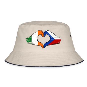 Irlande République tchèque drapeau mains coeur forme utilisé - Bob - blanc cassé/bleu marine - Devant