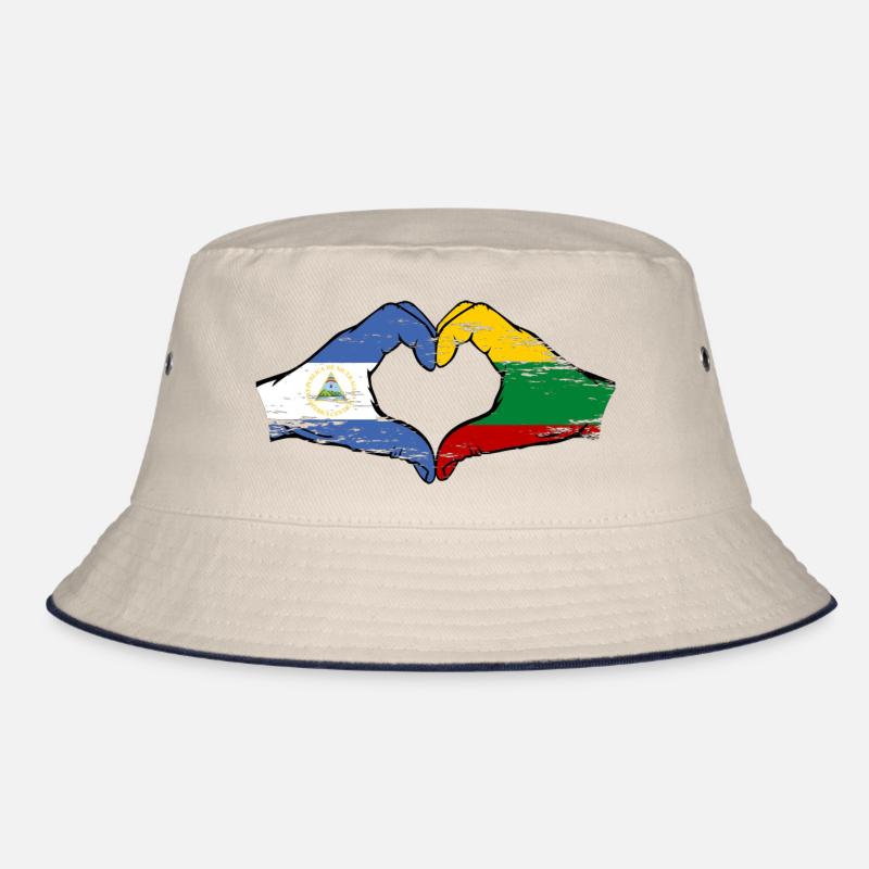 Nicaragua Lituanie drapeau mains forme de coeur utilisé - Bob - blanc cassé/bleu marine