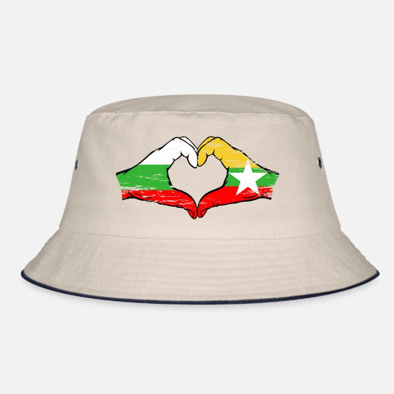 Bulgarie Myanmar drapeau mains forme de coeur utilisé Bob