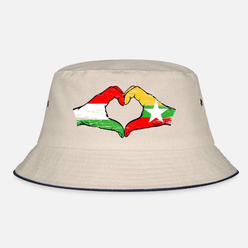 Hongrie Myanmar drapeau mains forme de coeur utilisé Bob