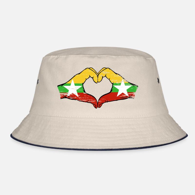 Drapeau du Myanmar mains forme de coeur utilisé Bob