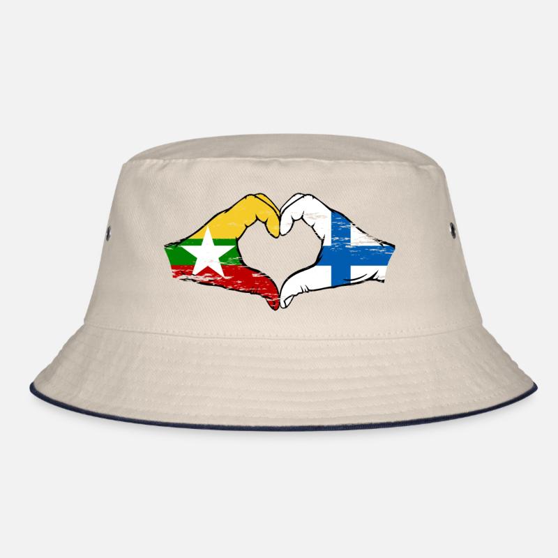 Myanmar Finlande drapeau mains forme de coeur utilisé Bob