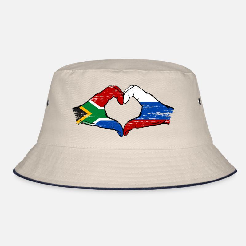 Afrique du Sud Russie Drapeau Mains Coeur Forme Utilisé Bob
