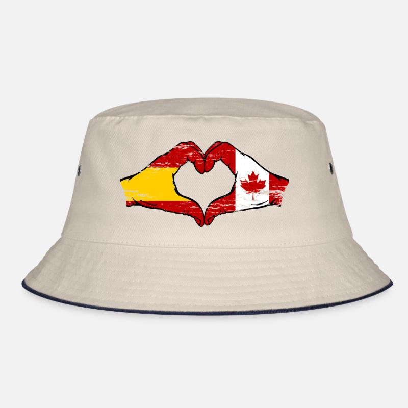 Espagne Canada Drapeau Mains Coeur Utilisé Bob