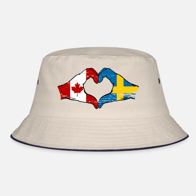 Canada Suède Drapeau Mains Coeur Forme Utilisé Bob