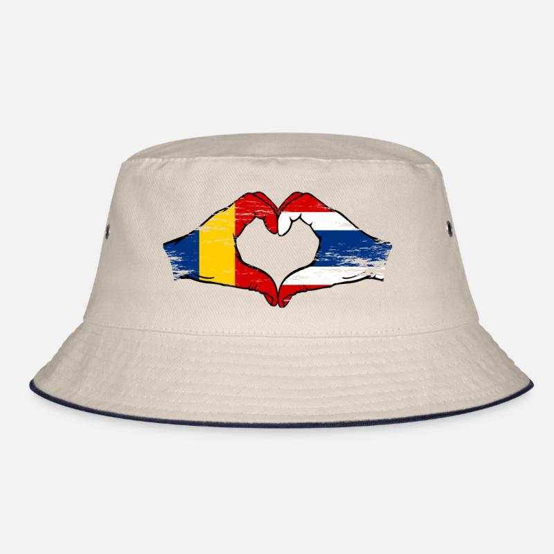 Roumanie Thaïlande drapeau mains forme de coeur utilisé Bob