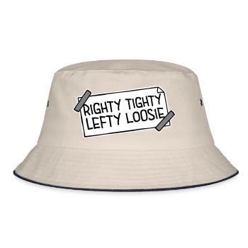Righty Tighty Lefty Loosie Lustig Heimwerker Logo - Bucket Hat - Natur/Navy - Vorne