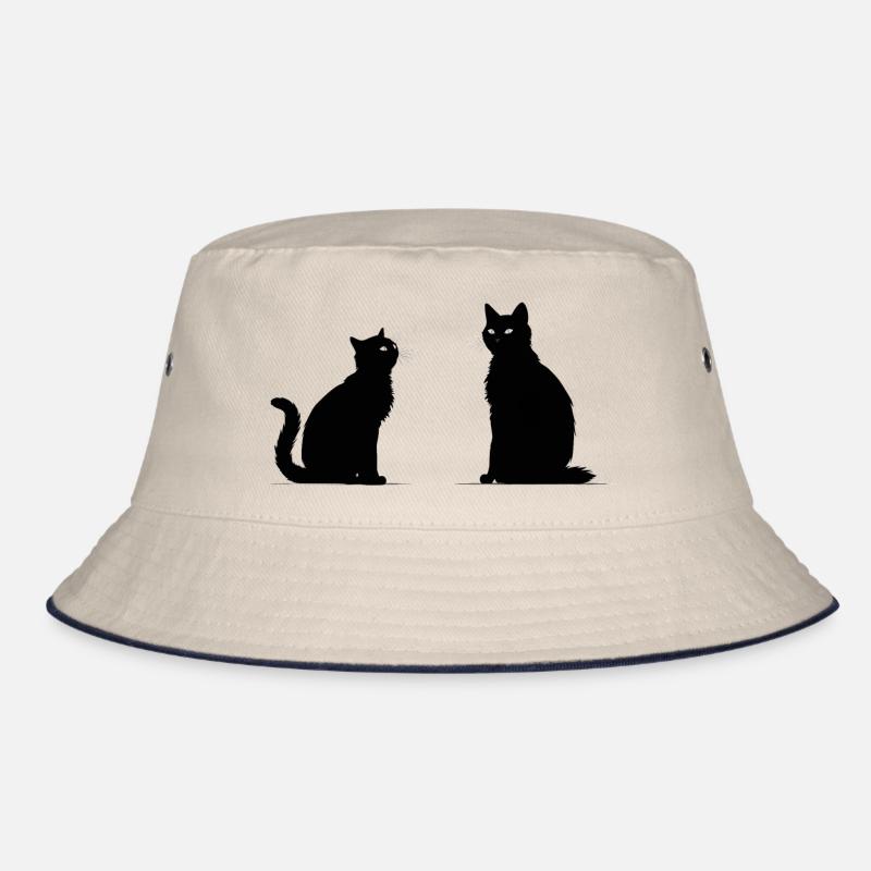 Silhouette noire de deux chats. Bob