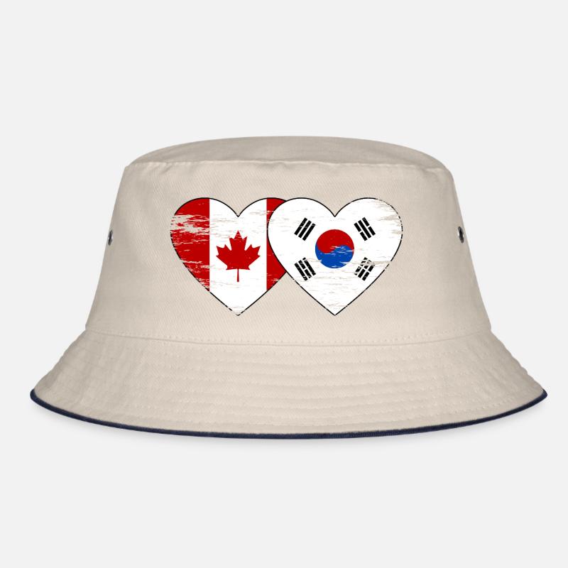 Canada Corée du Sud Drapeau Coeur Utilisé Bob
