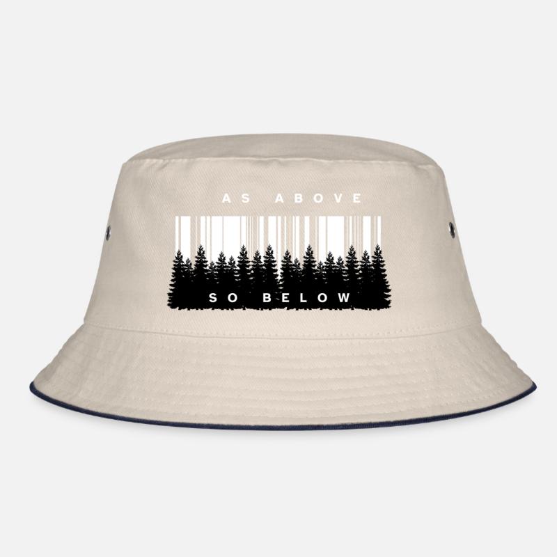 Wie oben, so unten Forest Barcode - Bucket Hat - Natur/Navy