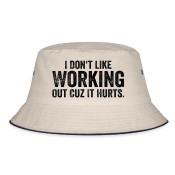 I Don't Like Working Out Cuz It Hurts - Funny - Bob - blanc cassé/bleu marine - Devant