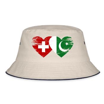 Drapeau de la Suisse Pakistan coeur utilisé - Bob - blanc cassé/bleu marine - Devant