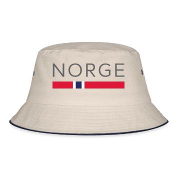 NORGE WM DESIGN - Norwegian Football Gift - Bucket Hat - ecru/navy - Front