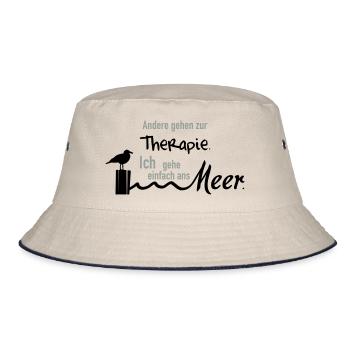 Therapie am Meer - Bucket Hat - Natur/Navy - Vorne