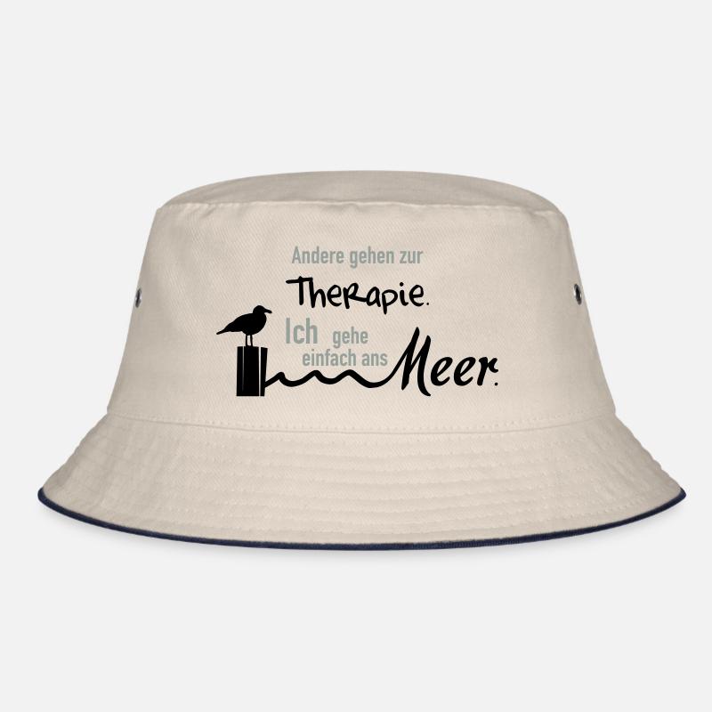 Therapie am Meer - Bucket Hat - Natur/Navy