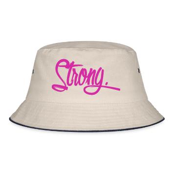 strong violett - Bucket Hat - Natur/Navy - Vorne