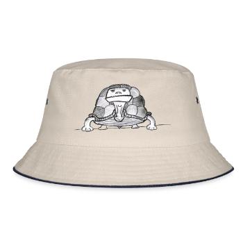 Turtle # North German art - Bucket Hat - ecru/navy - Front
