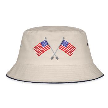 Flagge der Vereinigten Staaten - Bucket Hat - Natur/Navy - Vorne