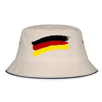 DeutschlandFlagge als Pinselstriche - Bucket Hat - Natur/Navy - Vorne