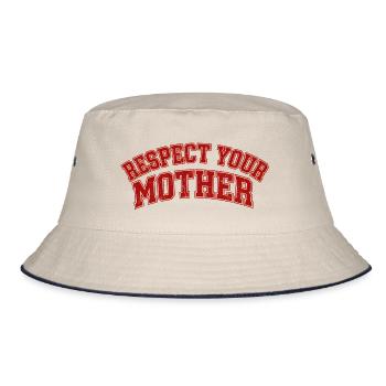 Lustiges Respect your mother shirt design - Bucket Hat - Natur/Navy - Vorne