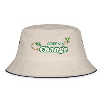 Green Change - Bucket Hat - ecru/navy - Front