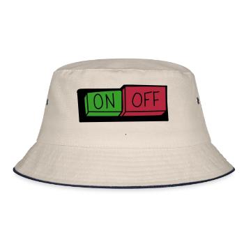 on und off button - Bucket Hat - Natur/Navy - Vorne
