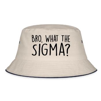 Bro, what the sigma? - Bucket Hat - ecru/navy - Front