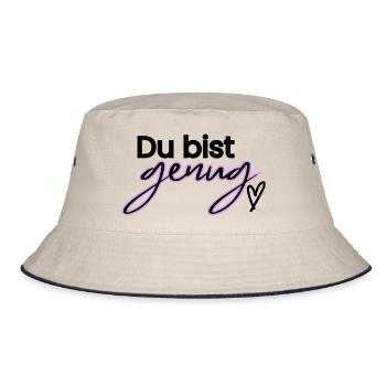 Du bist genug - Bucket Hat - Natur/Navy - Vorne